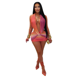 Preety Sunset Drip Dress