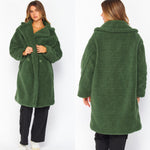 Oversized teddy trench coat