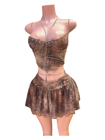 Studded Wild rush skirt set