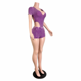Mineral Glow Cutout Shorts Set