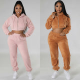 Fuzzy jogger set