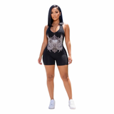 Y2K Halter Bling Romper
