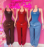 Cutie patootie halter bodysuit set