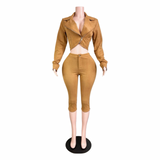 Suede Authority Capri Set