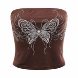 Y2K Butterfly Tube Top
