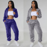 Fuzzy jogger set