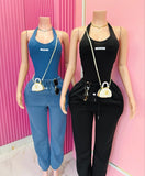 Cutie patootie halter bodysuit set