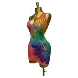Celebration Glow Rhinestone Mini Dress