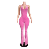 Baddie Sparkle Halter Jumpsuit