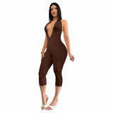 Capri halter jumpsuit