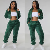 Fuzzy jogger set