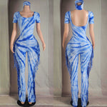 Fringe tie dye jumper w/headband
