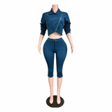 Suede Authority Capri Set