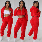 Fuzzy jogger set