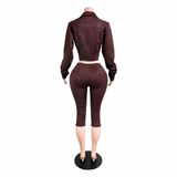 Suede Authority Capri Set