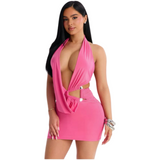 After Hours Halter Mini Dress