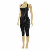 Polka Doll Capri Jumpsuit W/Headband