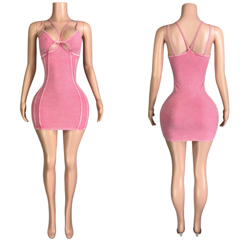 Ribbed baddie mini dress