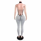 Point Taken Knit Lace Up Jumpsuit