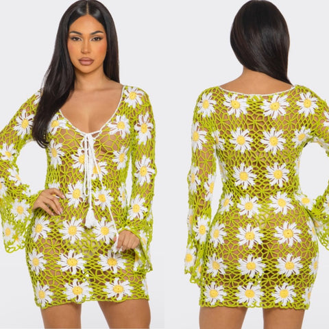 Crochet Daisies cover up