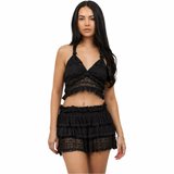 Laced in Desire Ruffle Skirt Set