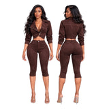 Suede Authority Capri Set