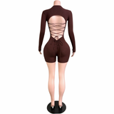 Preety After Hours Lace Up Romper