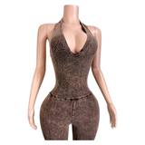 Baddie Sparkle Halter Jumpsuit