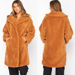 Oversized teddy trench coat