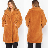 Oversized teddy trench coat
