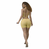 Lace Me Up Ribbed Shorts Set