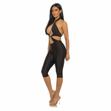 Ring Of Fire Cutout Capri Jumpsuit