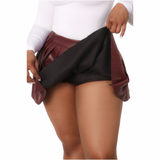 Pretty Rebel Leather Pleated Skort