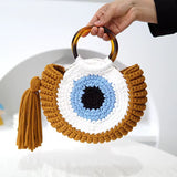 Evil eye crochet bag