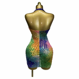 Celebration Glow Rhinestone Mini Dress