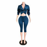 Suede Authority Capri Set