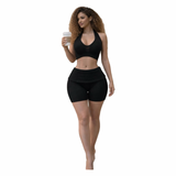 Lace Me Up Ribbed Shorts Set