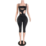 Body Language Cutout Capri Jumpsuit