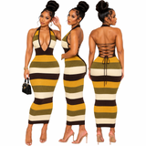 Preety After Hours Striped Midi Dress