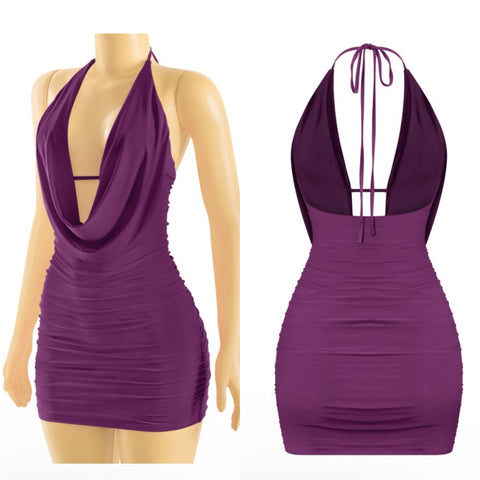 Aura drape mini dress