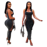 Slits maxi dress w/headband