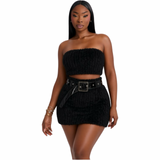 Plush Affair Faux Fur Skirt Set