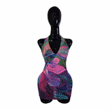 Cosmic Glow Embellished Mini Dress
