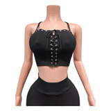 Lace Me Up Ribbed Set