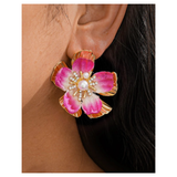 Floral stud earring