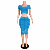 Preety Ruched Skirt Set