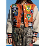 Logo varsity crop jacket