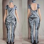 Fringe tie dye jumper w/headband