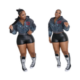 Be fierce flame denim jacket