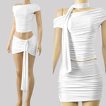 Drape skirt set